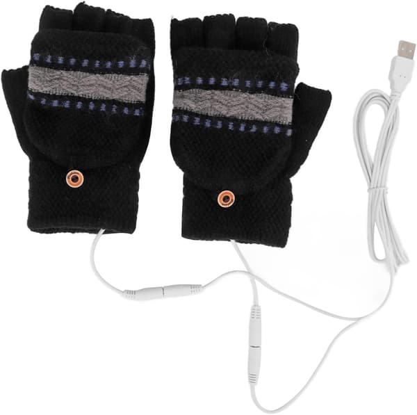 1 par USB-uppvärmda handskar, skrivhandskar, USB-uppvärmda stickhandskar