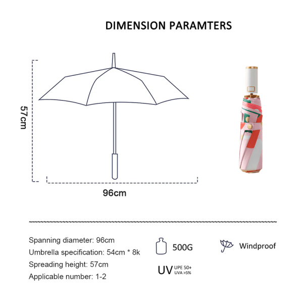 Automatisk paraply, kreativ uppfriskande paraply automatisk