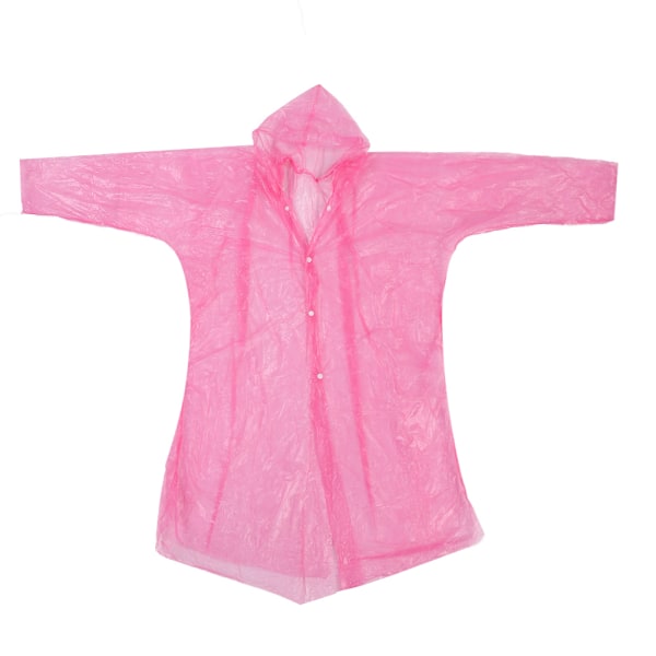 5 st Engångs Utomhus Camping Transparent Regnrock Färgglad Regnkappa (Rosa)