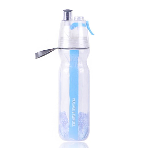 Vattenflaska med sprayfunktion för sommarglädje, BPA-fri LDPE-plast, isolerade vattenflaskor med spray och sippfunktion, lätta att rengöra och högkvalitativ konstruktion för