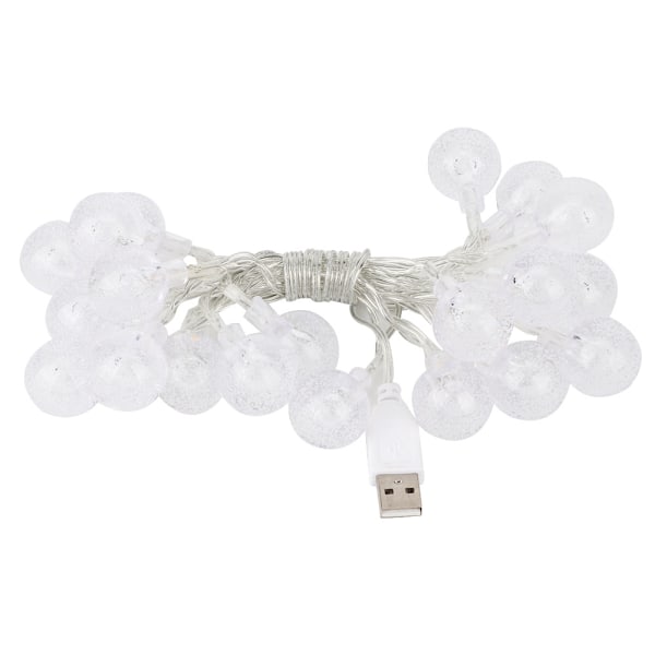 2m 20LED USB Strømstik Metal Pære Lysstreng Dekoration Lampe til Husgård Jul Fest Varmt Hvid