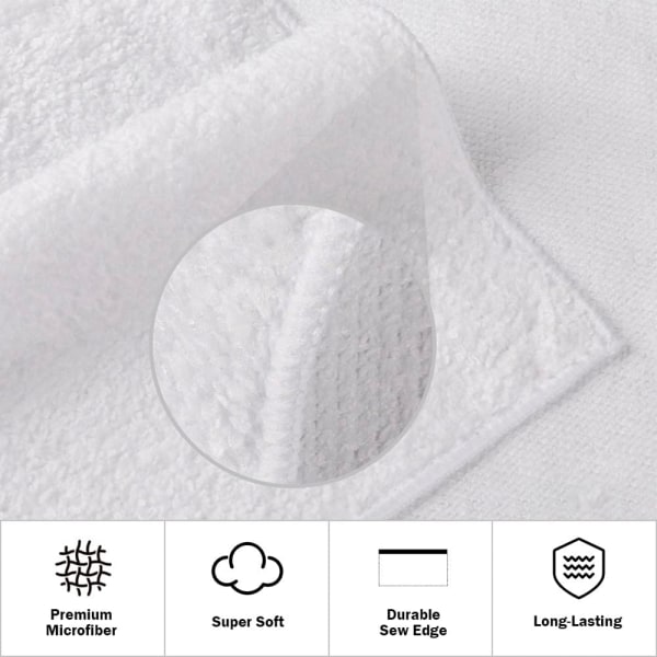 Bomuld | Hotel & Spa Kvalitet 100% Bomuld Premium Håndklæder | Bløde & Absorberende (4-styks, Hvid)