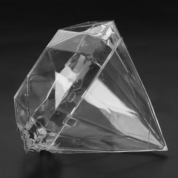 Godteriboks Diamantformet Klar Krukke Transparent Plast Godterilagringsboks for Hjemmet