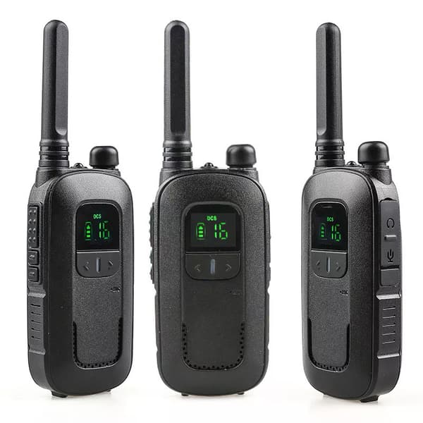 2-delt mini walkie-talkie sett for barn, oppladbart for avstand