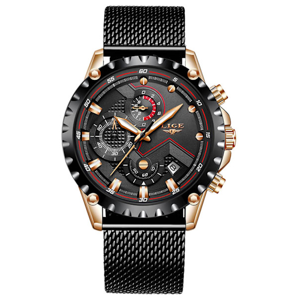 Herrmode Business Analog Quartz Klassisk Casual Blå Läderklocka
