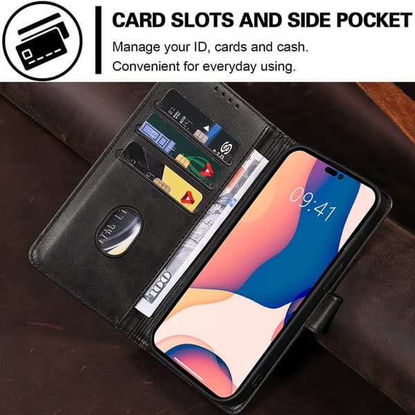iPhone 13 Wallet Case - Simpel, Elegant og Beskyttende Sort