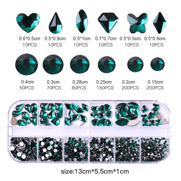 Nail Art Crystal Gems Stones Flatback， för hantverk diamantsmycken dekoration Design style 2