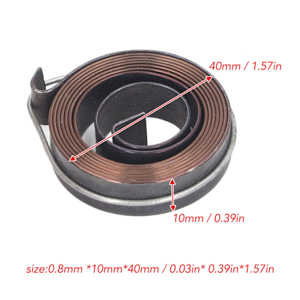 2 stk. Borpressespring, Quill Feed Return Spiralfjeder 0,8x10 Dobbelt Krog 37mm Ydre Diameter