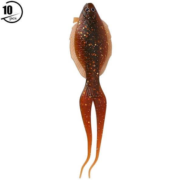 10 st/Lot Konstgjorda 13,5 cm Fiske Mjukt Bete Fiskliknande Fiskedrag Tillbehör (Mörkbrun)