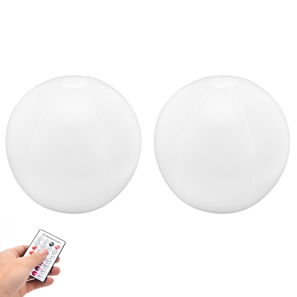 2 st LED solcellsdriven flytande bolljus med fjärrkontroll 16 färger RGBW dekorationslampa för utomhusbruk