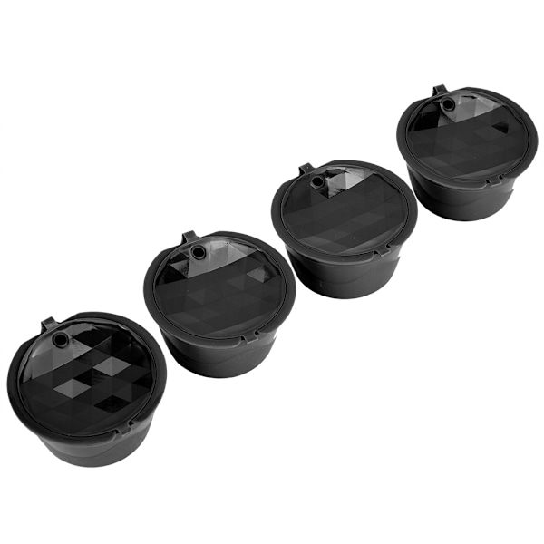 4 stk Gjenbrukbare Påfyllbare Kaffe Kapsler Pod Filter Kopper Sil Black