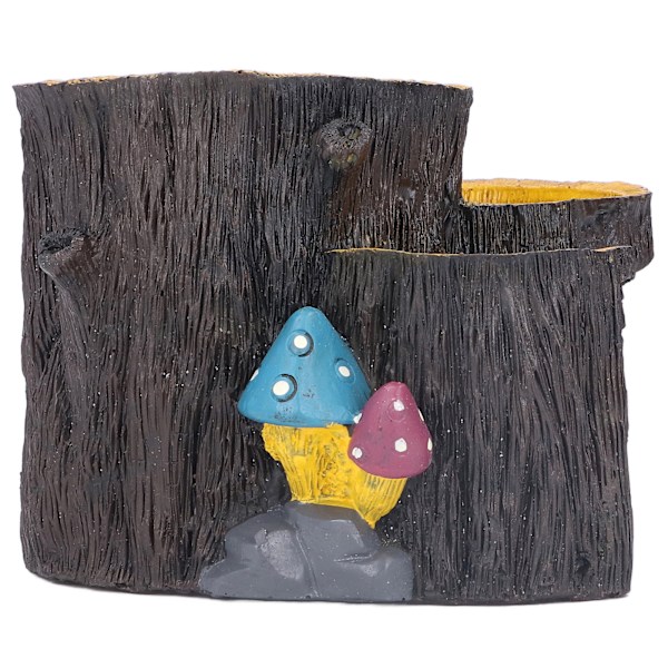 Resin Mini Stump Shape Hiding Hole Wooden Cave Artificial Aquarium Plants Ornaments for Shelter