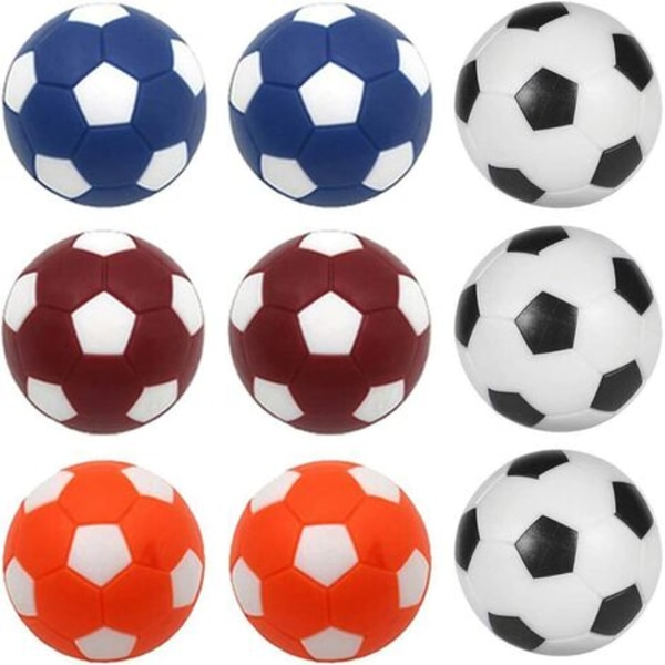 Set med 9 ersättningsbollar för flerfärgade bordsfotbollar 36 mm