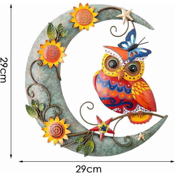 Metall Djur Väggdekor Måne och Uggla/Drake Järn Väggdekor, 3D A