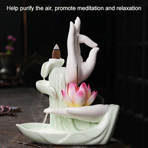 Vandfald Røgelsebrænder Innovativ Tilbageflow Keramik Røgelseholder Håndværk Meditation Dekoration