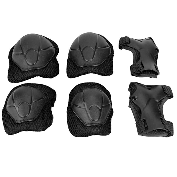 6 st Barn Skyddsutrustning Skydd Skateboard Handled Armbåge Knäskydd Set (Svart)