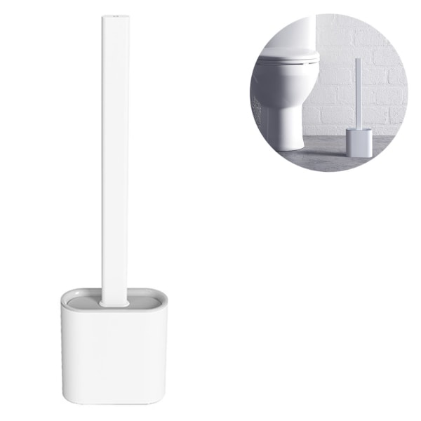 Silikon Flex Toalettborste, Toalettrengöringssystem, Väggtoalett White