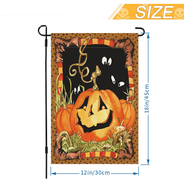 Pystylippu Halloween-kurpitsalla - 12 x 18 tuumaa