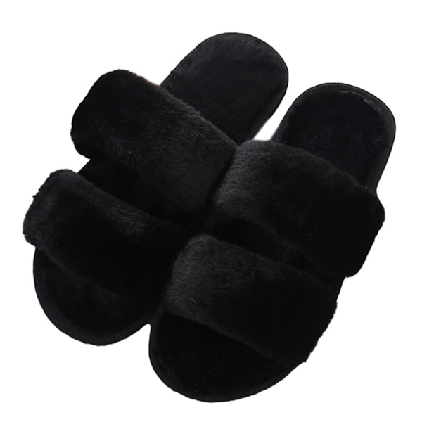 Fluffy Damessko Fluffy Faux Fur Slip On Ortopædiske Sko med A