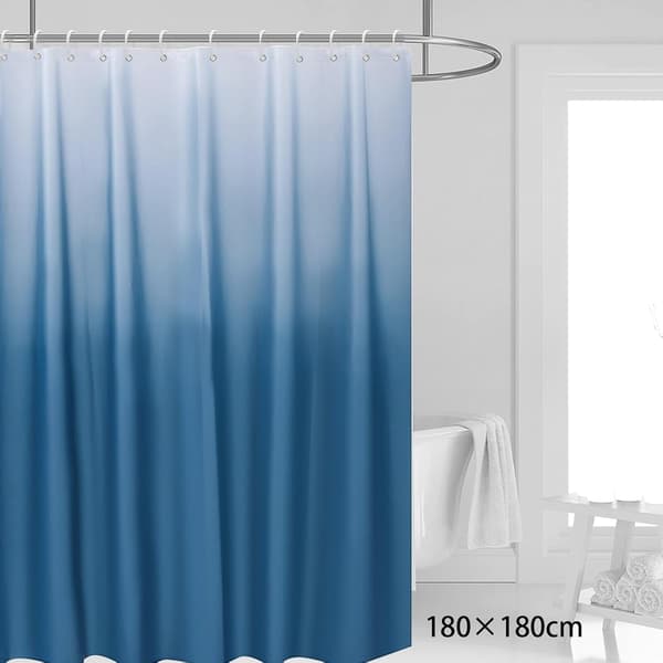 (Blå) Dusjforheng Vanntett Gradient Baderomsforheng 180 x