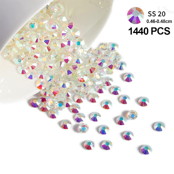 Flade Rhinestones Krystal Glassten