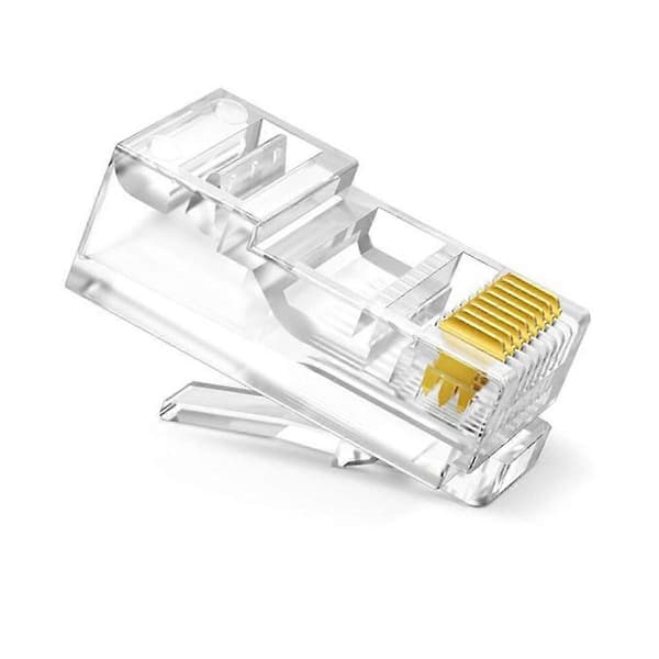 Rj45 Nätverkskabel Modulär Plugg Ethernetkabelkontakt Oskärmad 8-stifts Modulär Utp Kristallplugg