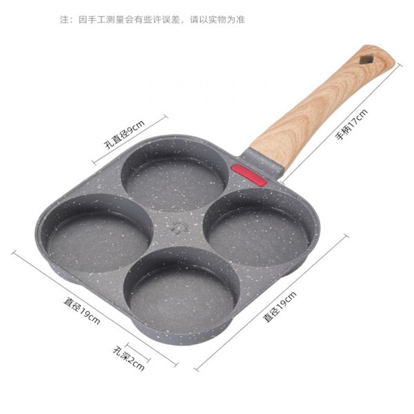 Äggstekpanna, Förtjockad Pannkropp Säkerställer Hållbarhet & Långvarig Prestanda, Design med Fyra Hål För Samtidig Matlagning, Nonstick-beläggning