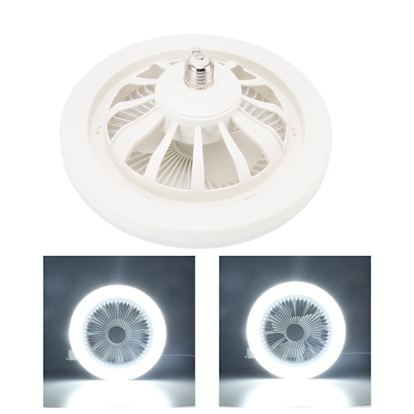 36W Takfläkt Ljus 9,8 Tum Liten Ljudlös E27 LED Fläktlampa för Sovrum 86‑265V Vit