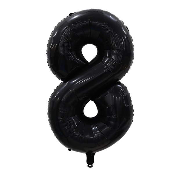 32 tums svarta ballonger Folieballong Digital födelsedagsfest dekorationstillbehör Nummer 0, 1, 2, 8 ballonger