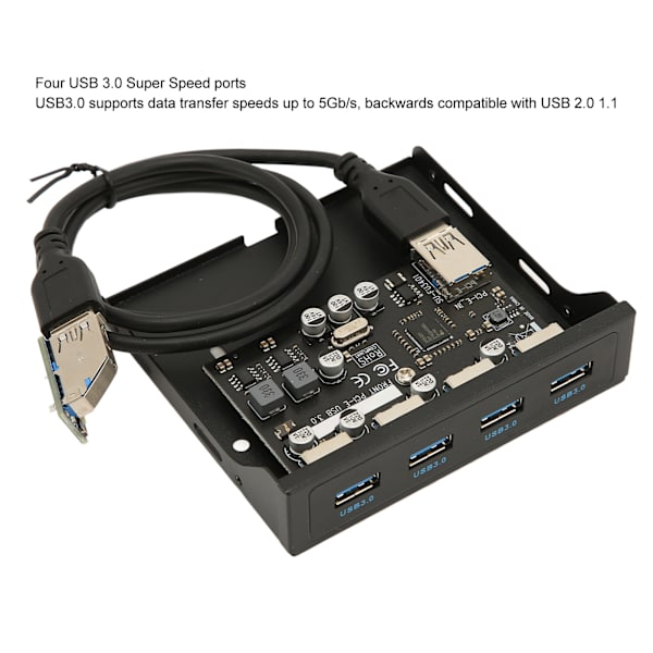 PCIE til USB 3.0 PC Frontpanel 4 Porte 5Gbps PCIE USB Adapter Understøtter Hot Swap 3,5 Tommer USB3.0 Frontpanel til Windows