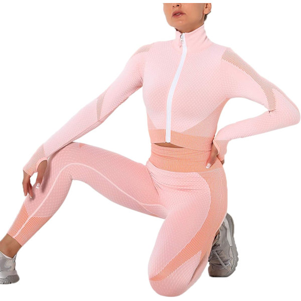 Træningsdragt til kvinder i 2 dele - Højtaljet leggings og langærmet top