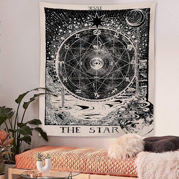 Tarot-tähti-seinävaate Seinävaate Psykedeelinen Tapetti