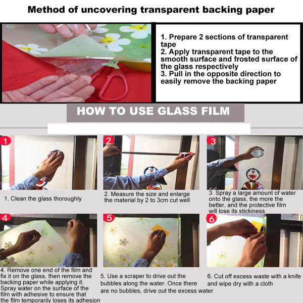 Retro glasfönsterdekaler anti-peep sekretessfönsterfilm