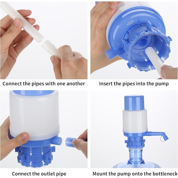Manuell handtryckspump, kraftig dricksvattenpump för 2-6 gallons flaskor, material av god kvalitet med innovativ vakuumfunktion, ingen ström
