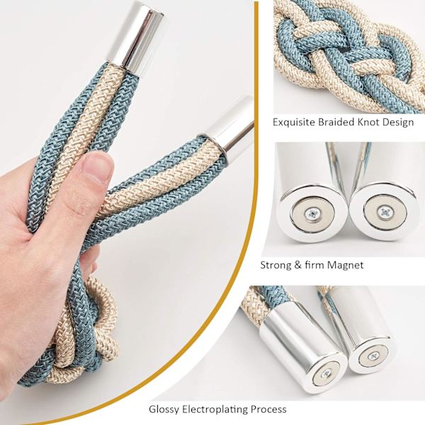 2-pakks sterke magnetiske gardinholdere - oppgradert nordisk enkel stil