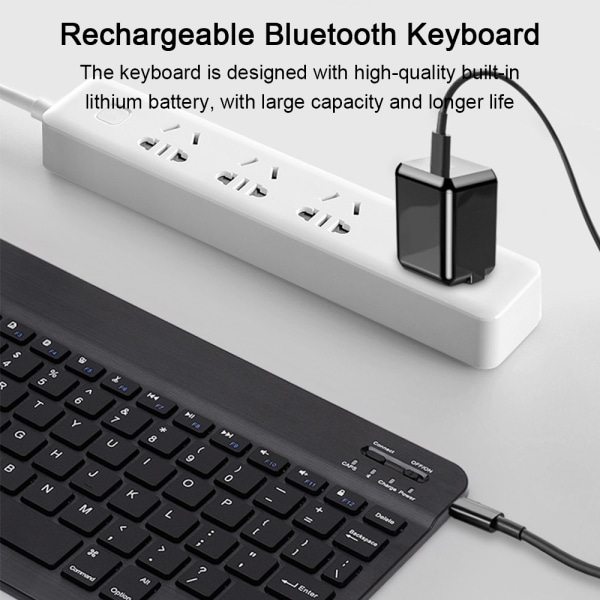 Universal Slim Bærbar Trådløs Bluetooth Tastatur med 7 Farver Baggrundsbelysning