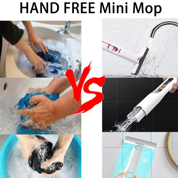 Bærbar Selvrensende Minimopp, Quickie Svampmopp, Minimopp