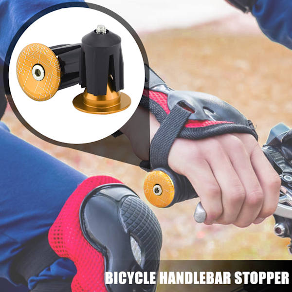 2 stk Sykkel Styreender Plugger Sykkel Styreender Kapp Plugger for Landeveissykkel Terrengsykkel Gull