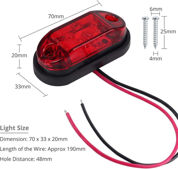 4x4LEDs Sidelys Foran Bak Klaring Lys Vanntett LED Ma