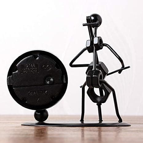 Elegant Bordsklocka Klassisk Spelande Cello Design Analog Klocka