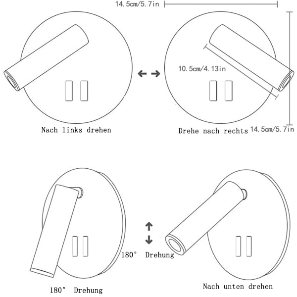 Justerbar Spotlight, Ögonskyddande och Energibesparande för Mångsidig Användning (Svart, 150mm X 8mm X 150mm)