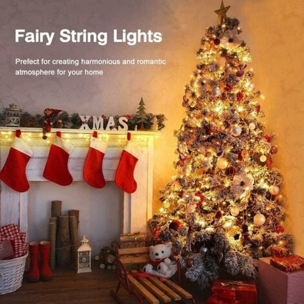Ljusslinga, LED-ljusslinga 20M 200 LED IP65 Vattentät, Ljusslingor Micro LED Dekoration för Sovrum Jul Bröllop Fest Födelsedag