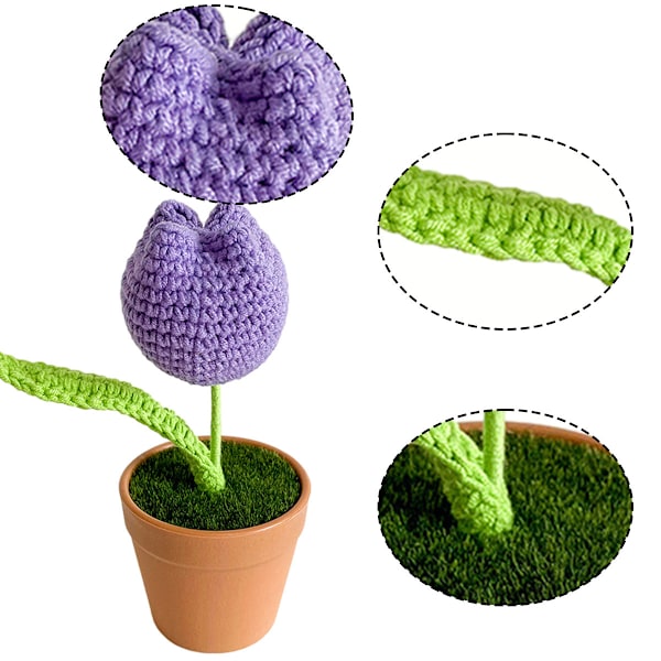 2 potter med håndlavede plantearrangementer til hjemmet