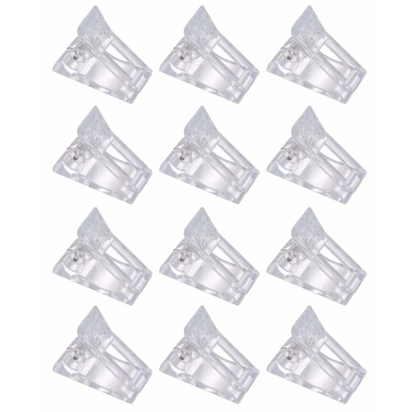 12 kpl Polygel-kynsien klipsit, kynsitipit klipsit, kynsitipit klipsit kynsikiinnikkeet Poly Gel -kynsien pidentämiseen