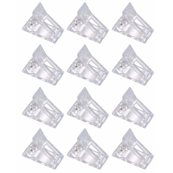 12-pack polygel nagelklämmor, nagelspetsklämmor, nagelspetsklämmor, nagelklämmor för polygel nagelförlängningar