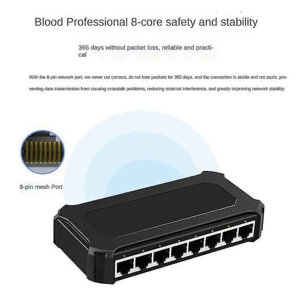 Txe067-8-port Gigabit Uadministrert Switch Nettverksovervåking Åtte-port Switch EU Plugg