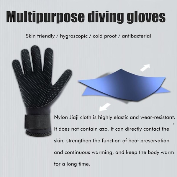 1 Par 3mm Neopren Handsker Unisex Anti-Skrid Sikkerhed Dykning Vandtæt Dragt Handsker Stabbestandig Slidstærk Handsker til Dykning Snorkling Harpunfiskeri