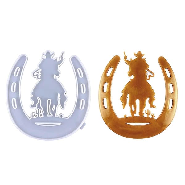 Cowboy Rider Epoxy Støpeform for Veggmontering Dekor DIY Håndverk-fg