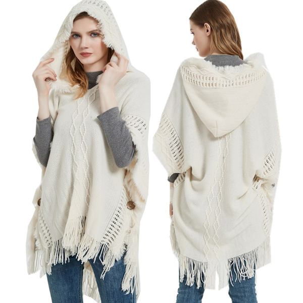 Kvinnors Boho Höst och Vinter Storlek Stickad Tröja Knapp