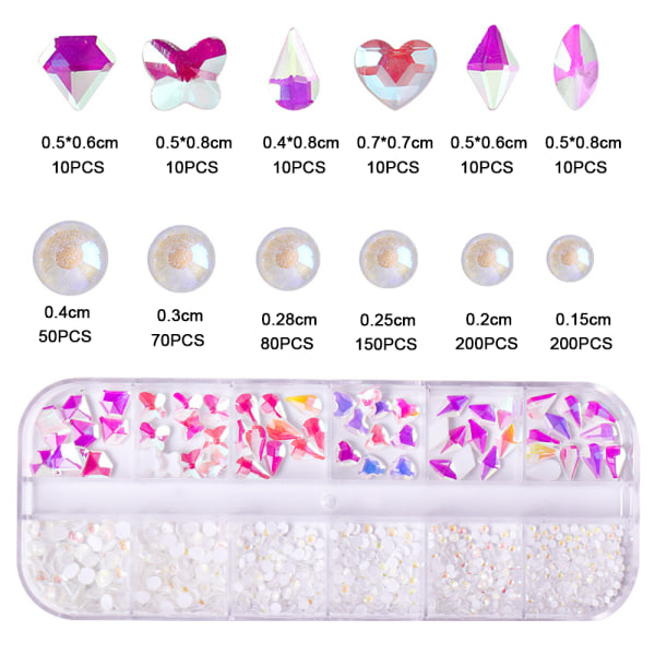 Nail Art Rhinestones Nail Gemstones, for DIY Craft Makeup Dressup Manicure Decoration